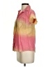 Lemon Grass Color Block Pink Short Sleeve Blouse Size S - photo 5