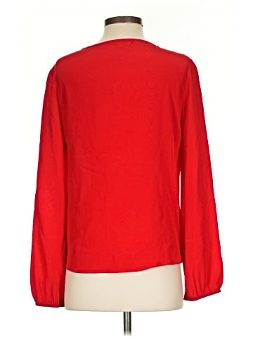 Lavender Brown Long Sleeve Silk Top (view 2)