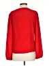 Lavender Brown 100% Silk Red Long Sleeve Silk Top Size XS - photo 2