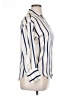 Zara Stripes Ivory Long Sleeve Button-Down Shirt Size XS - photo 4