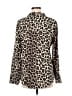 Alexander Jordan 100% Rayon Animal Print Ivory Tan Long Sleeve Blouse Size M - photo 2