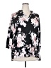 Honeyme Floral Black 3/4 Sleeve Blouse Size XXL - photo 1