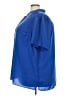 Lands' End 100% Polyester Blue Short Sleeve Blouse Size 24 - photo 5