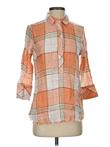 Boho Chic 3/4 Sleeve Button-Down Shirt (view 1)
