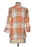 Boho Chic Plaid Orange 3/4 Sleeve Button-Down Shirt Size S - photo 2