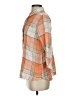Boho Chic Plaid Orange 3/4 Sleeve Button-Down Shirt Size S - photo 5