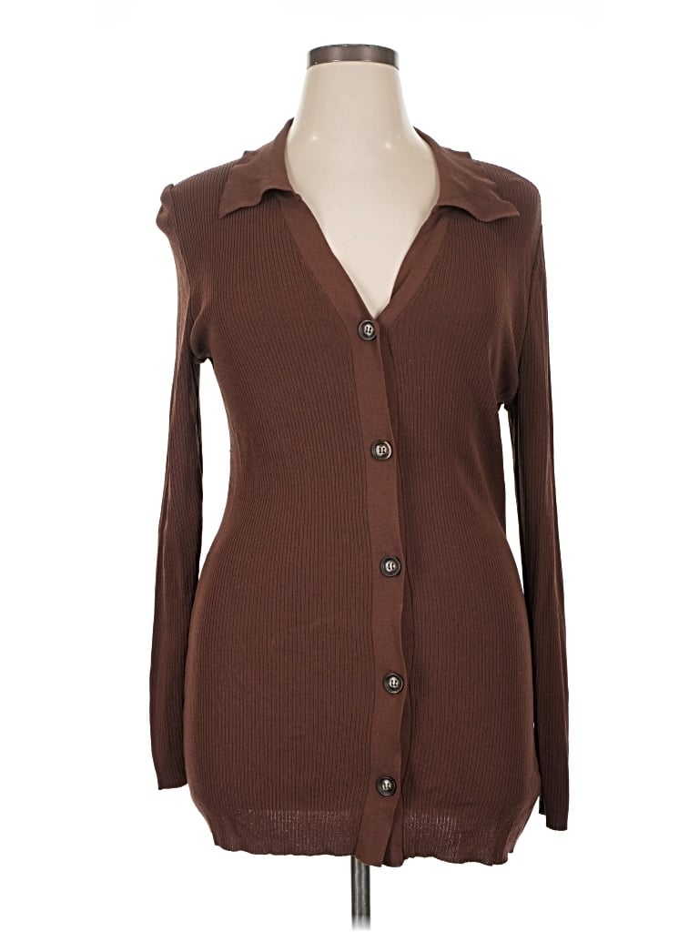 Pre-owned The Drop Cardigan Sweater In Brown