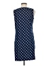 Lands' End 100% Cotton Polka Dots Blue Casual Dress Size M - photo 2