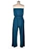 Zesica Solid Teal Jumpsuit Size L - photo 2