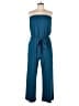 Zesica Solid Teal Jumpsuit Size L - photo 1