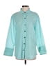 Assorted Brands 100% Cotton Color Block Teal 3/4 Sleeve Button-Down Shirt Size 0 - photo 1