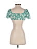 Shein Green Short Sleeve Blouse Size 4 - photo 2
