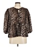 Unbranded 100% Polyester Animal Print Brown 3/4 Sleeve Blouse Size M - photo 1