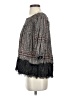 Vanessa Virginia 100% Rayon Paisley Tan Gray 3/4 Sleeve Blouse Size XS - photo 5