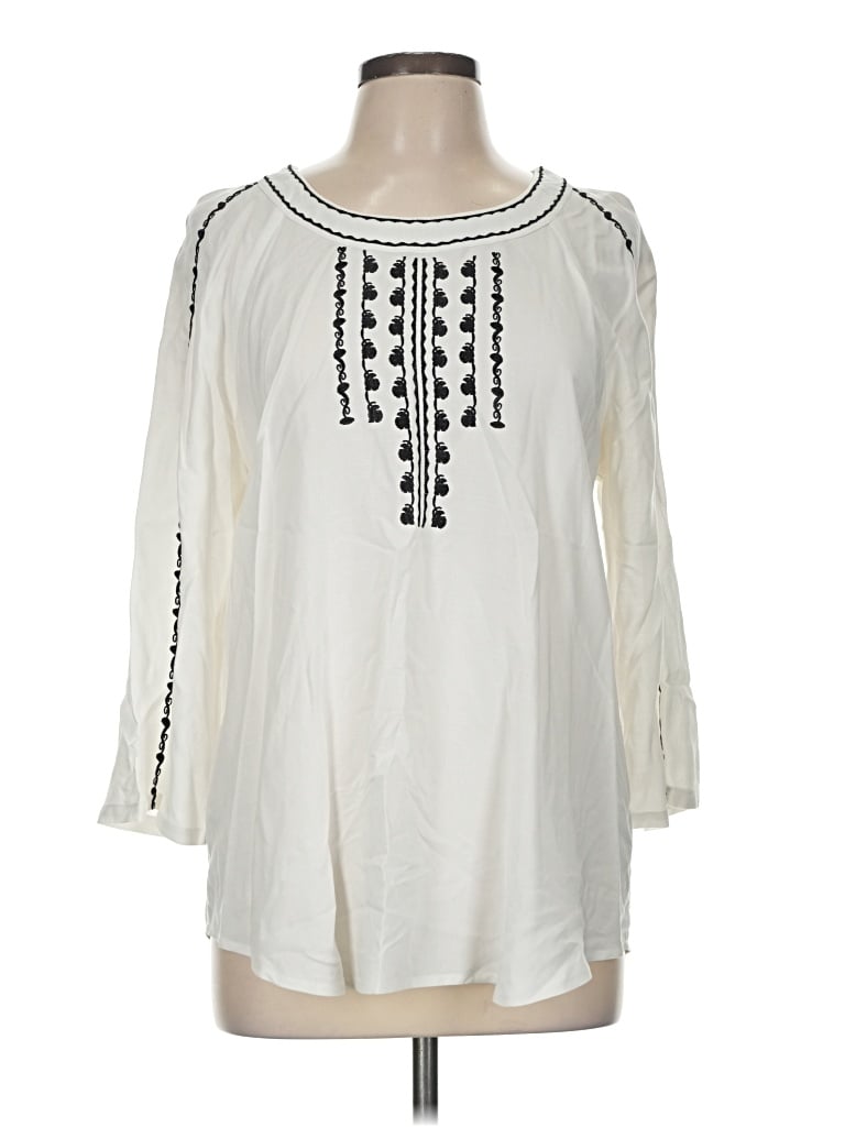 Pre-owned Spense 3/4 Sleeve Blouse In Ivory