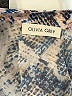 Olivia Grey 100% Polyester Paisley Blue Long Sleeve Blouse Size M - photo 7