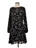 Ann Taylor 100% Polyester Floral Black Casual Dress Size 6 - photo 1
