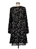 Ann Taylor 100% Polyester Floral Black Casual Dress Size 6 - photo 2