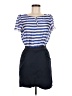 MNG by Mango 100% Polyester Stripes Blue Casual Dress Size 6 - photo 1