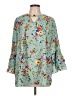 Grace & Emma 100% Polyester Green 3/4 Sleeve Blouse Size L - photo 1