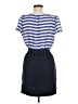 MNG by Mango 100% Polyester Stripes Blue Casual Dress Size 6 - photo 2