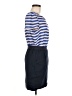 MNG by Mango 100% Polyester Stripes Blue Casual Dress Size 6 - photo 4