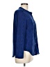 Apt. 9 100% Polyester Polka Dots Blue Long Sleeve Blouse Size L (petite) - photo 4