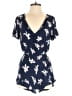 One Clothing 100% Rayon Print Blue Romper Size S - photo 1