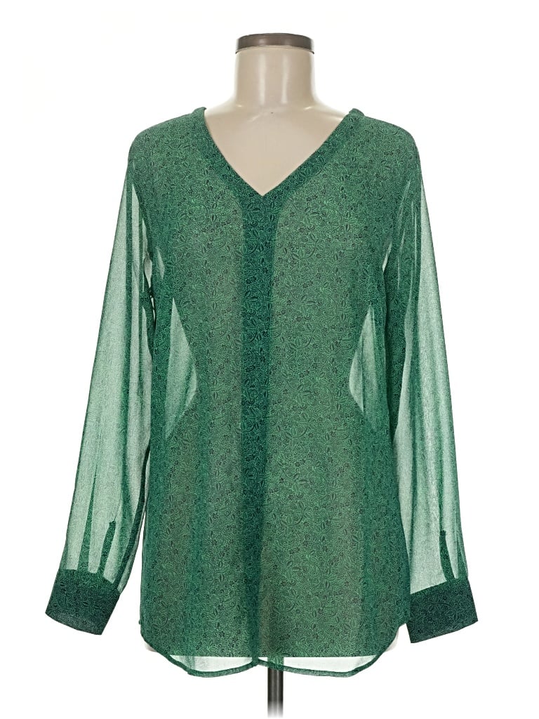 Cabi Long Sleeve Blouse In Green
