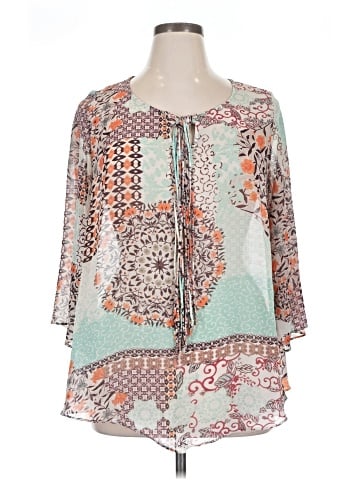 One World 3/4 Sleeve Blouse (view 1)