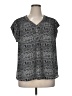 Black Rainn 100% Polyester Gray Short Sleeve Blouse Size XL (estimated) - photo 1
