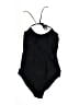 Boohoo Solid Black One Piece Swimsuit Size 6 - photo 1