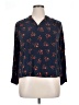 M&S Collection Floral Blue 3/4 Sleeve Button-Down Shirt Size 16 - photo 1