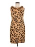 Taylor Animal Print Tan Cocktail Dress Size 8 - photo 1