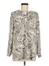 Talbots 100% Polyester Paisley Silver Long Sleeve Blouse Size M - photo 1