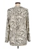 Talbots 100% Polyester Paisley Silver Long Sleeve Blouse Size M - photo 2
