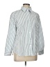 Unbranded 100% Cotton Stripes Silver Long Sleeve Button-Down Shirt Size L - photo 1