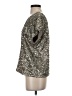 Tart 100% Polyester Metallic Silver Short Sleeve Top Size S - photo 5