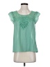 E&M Collection 100% Polyester Green Short Sleeve Blouse Size S - photo 1