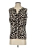 Calvin Klein Animal Print Ivory Sleeveless Blouse Size S - photo 1