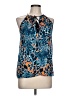 Kensie 100% Polyester Blue Sleeveless Blouse Size L - photo 1