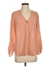 AND-B 100% Polyester Orange Long Sleeve Blouse Size S - photo 1