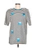 Alfred Dunner Stripes Blue Short Sleeve T-Shirt Size M - photo 1