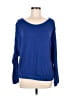 Self Contrast Blue Pullover Sweater Size M - photo 1