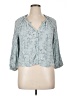 Wallflower 100% Rayon Blue 3/4 Sleeve Blouse Size XL - photo 1