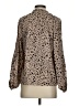 Shein 100% Polyester Animal Print Brown Long Sleeve Blouse Size 2 - photo 2