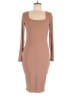 Unbranded Solid Brown Casual Dress Size L (estimated) - photo 1