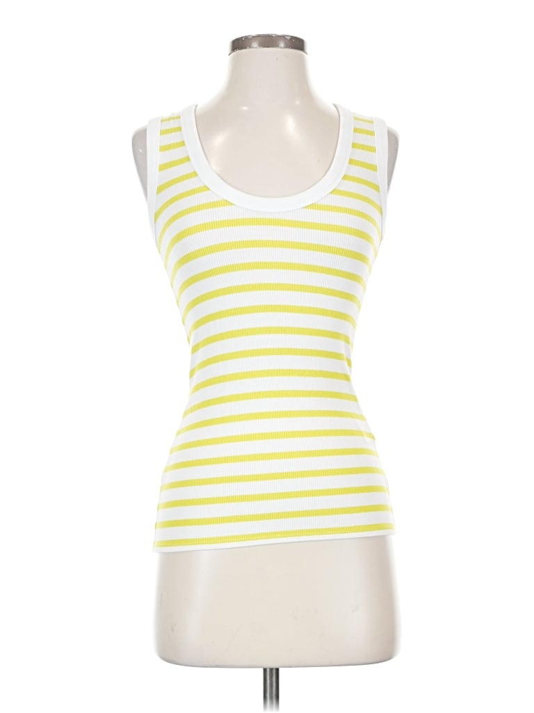 Pre-owned On 34th Tank Top Yellow Strapless Neckline Tops