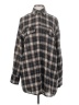 PrettyLittleThing Plaid Gray Long Sleeve Button-Down Shirt Size 2 - photo 1