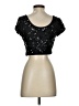 Express 100% Nylon Black Short Sleeve Top Size S - photo 2